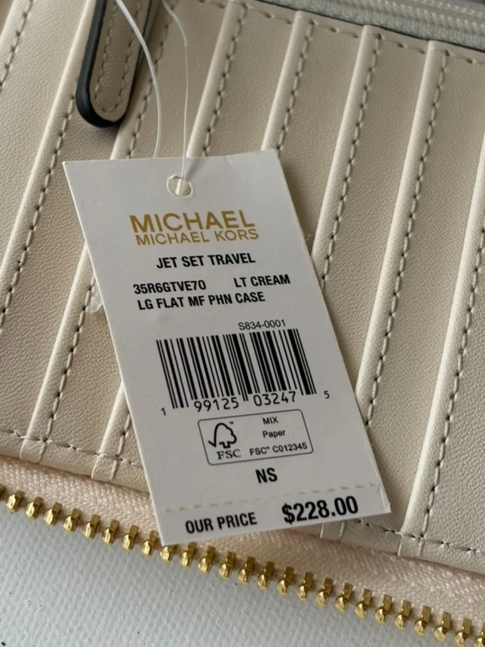 Michael Kors Cream Quilted Heart Satchel and Wristlet Set